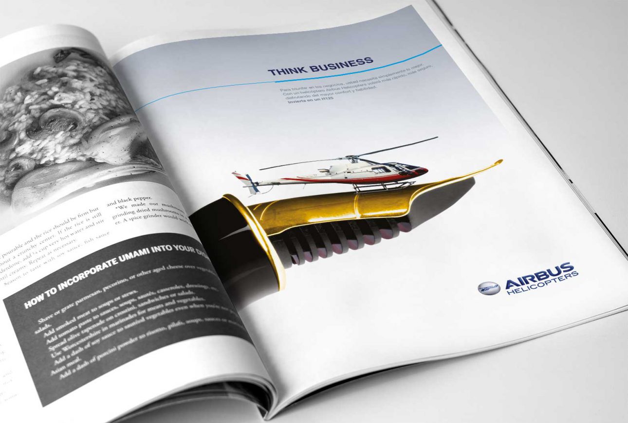 Printed advertisement for Airbus Helicopters in magazine
