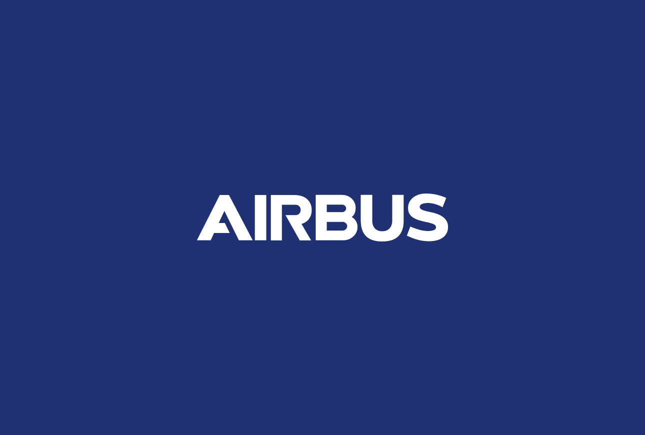 Airbus logo on blue background – global aerospace brand identity and helicopter manufacturer branding