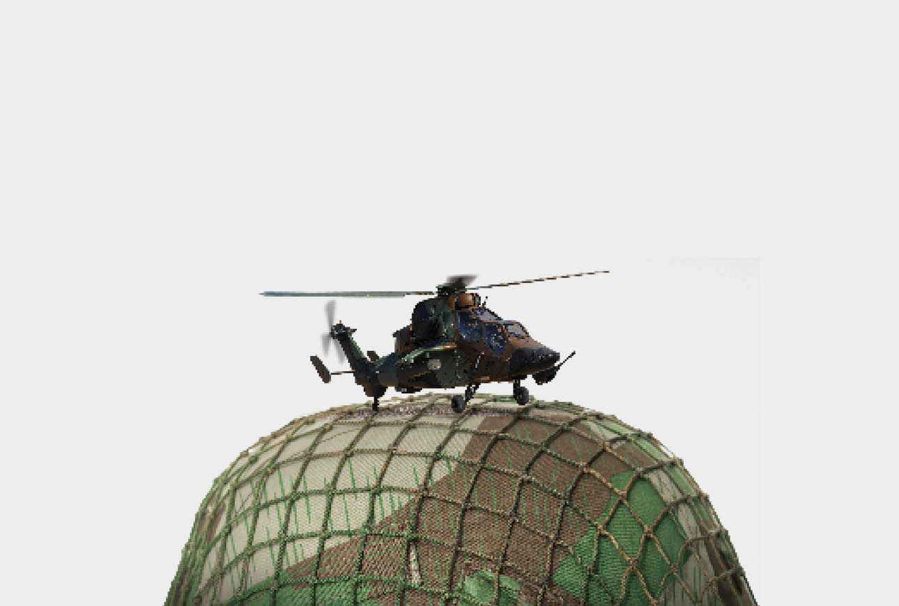 Airbus military helicopter on camouflage surface highlighting special operations and defence aviation campaign