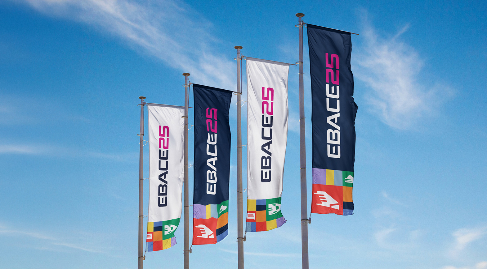 EBACE 2025 flags flying in Geneva for European Business Aviation Convention
