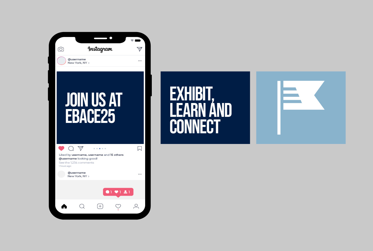 EBACE25 social media campaign visuals and digital promotional assets