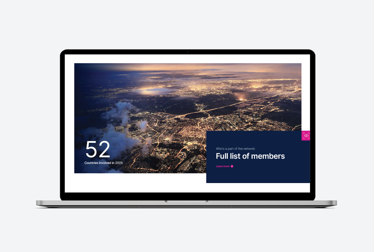 Website section highlighting EBAA membership information with clear calls-to-action and structured content layout