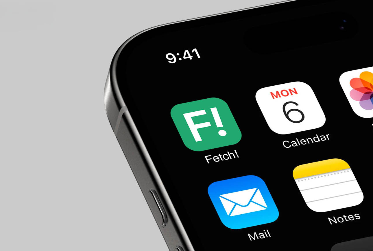 Smartphone screen showing the Fetch app icon alongside other mobile apps