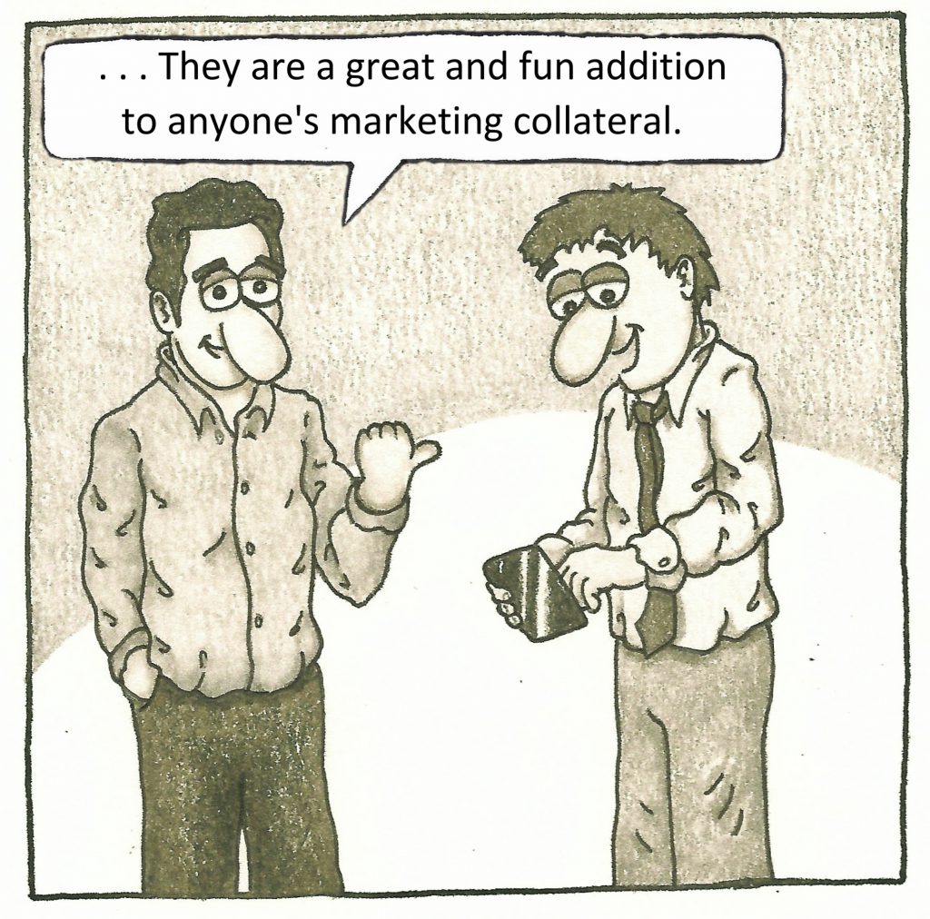 example of a cartoon in marketing message