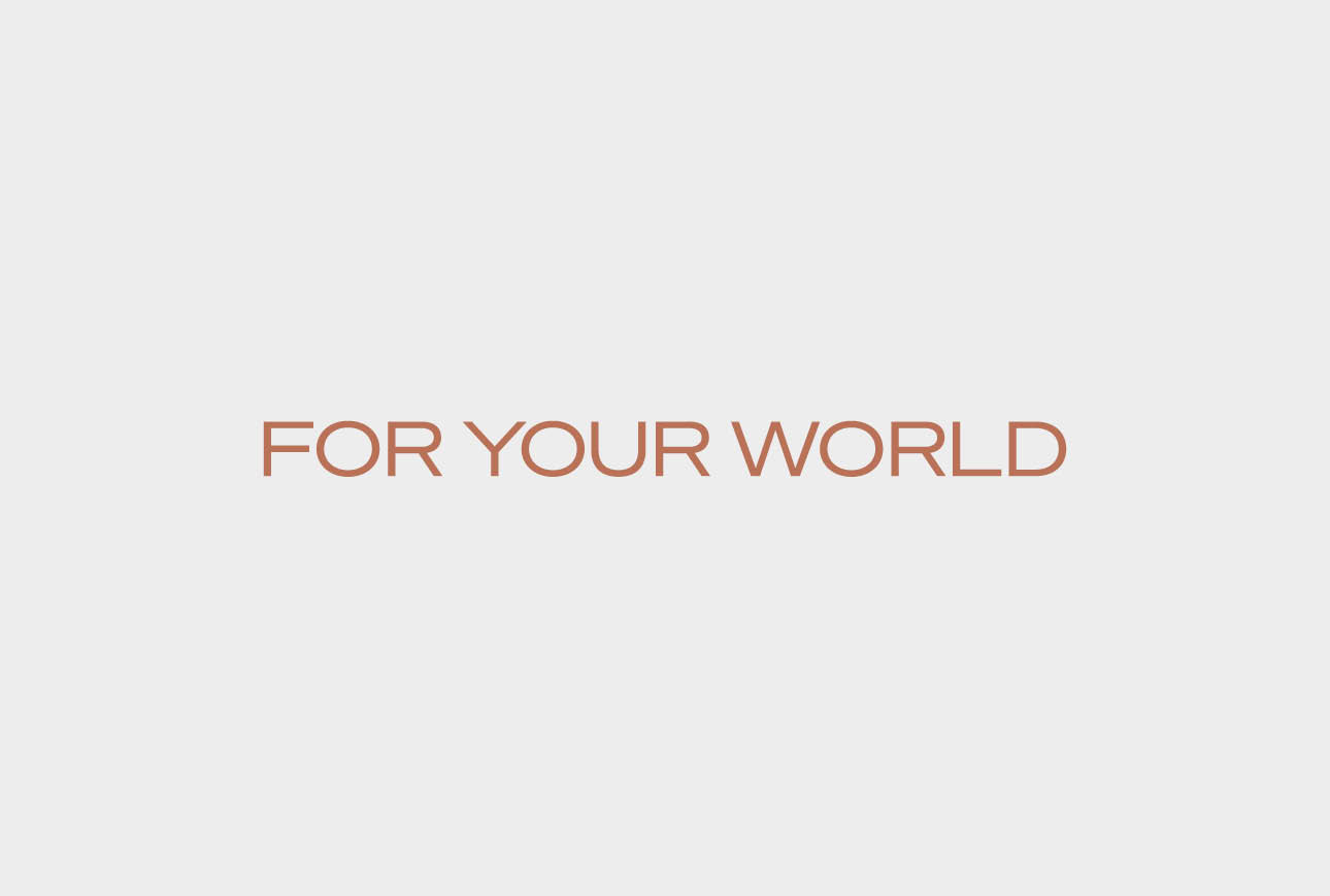 Jetcraft brand message “For Your World” displayed in refined typography on a minimalist background