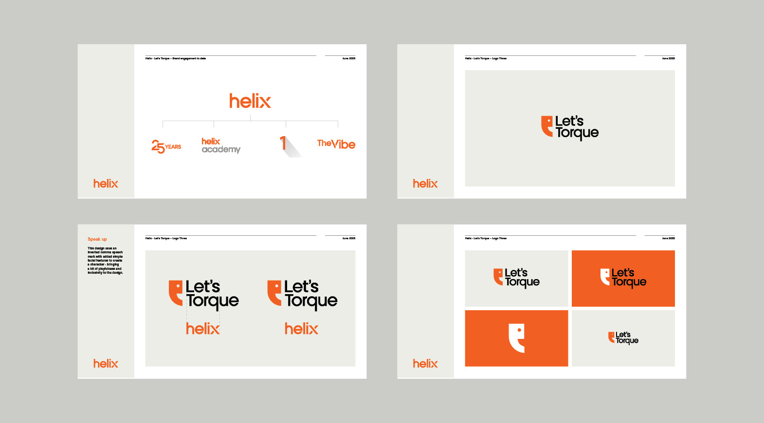 Overview of the Let’s Torque brand identity system showing logo variations, hierarchy and applications
