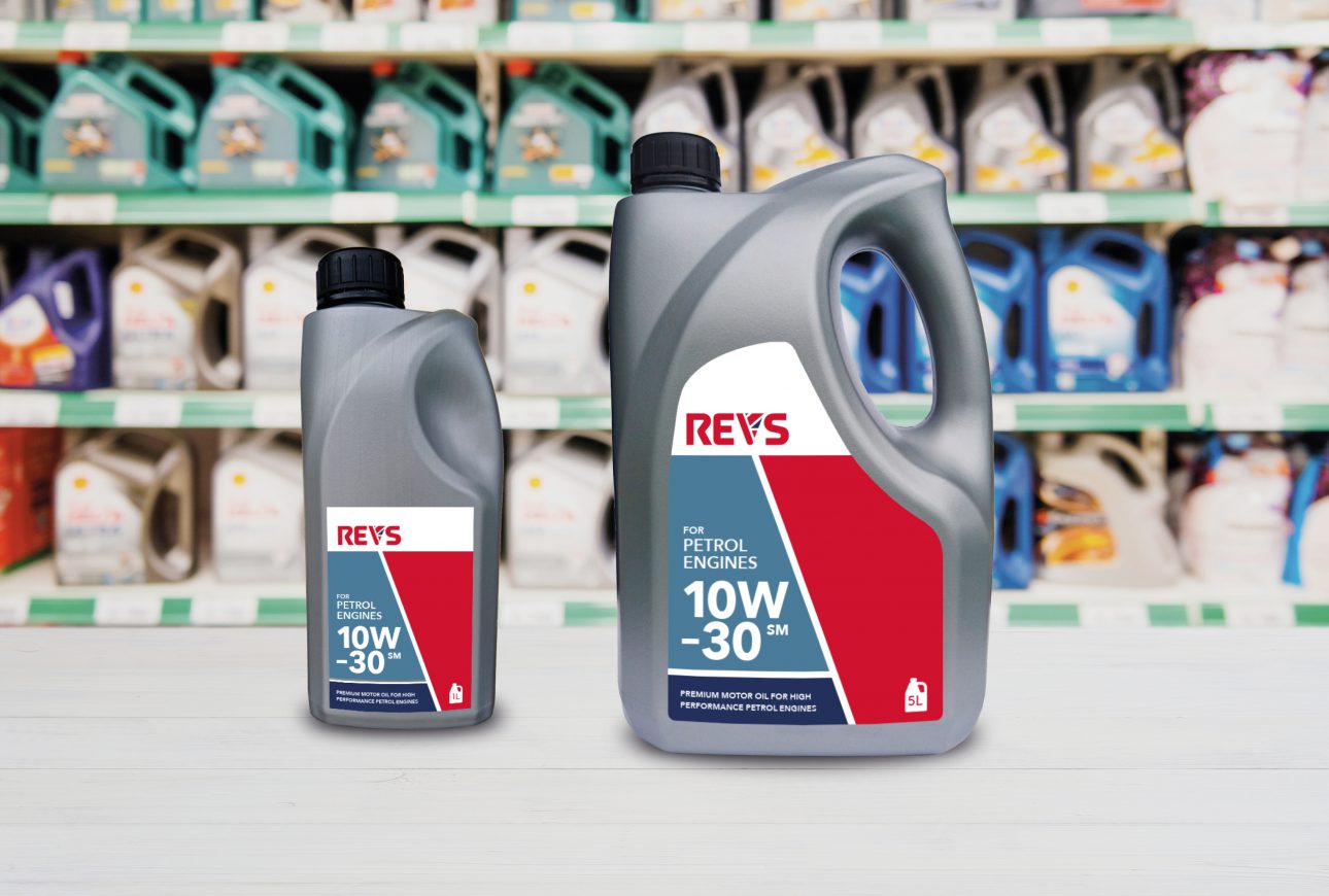 REVS packaging design by branding agency, Design Inc