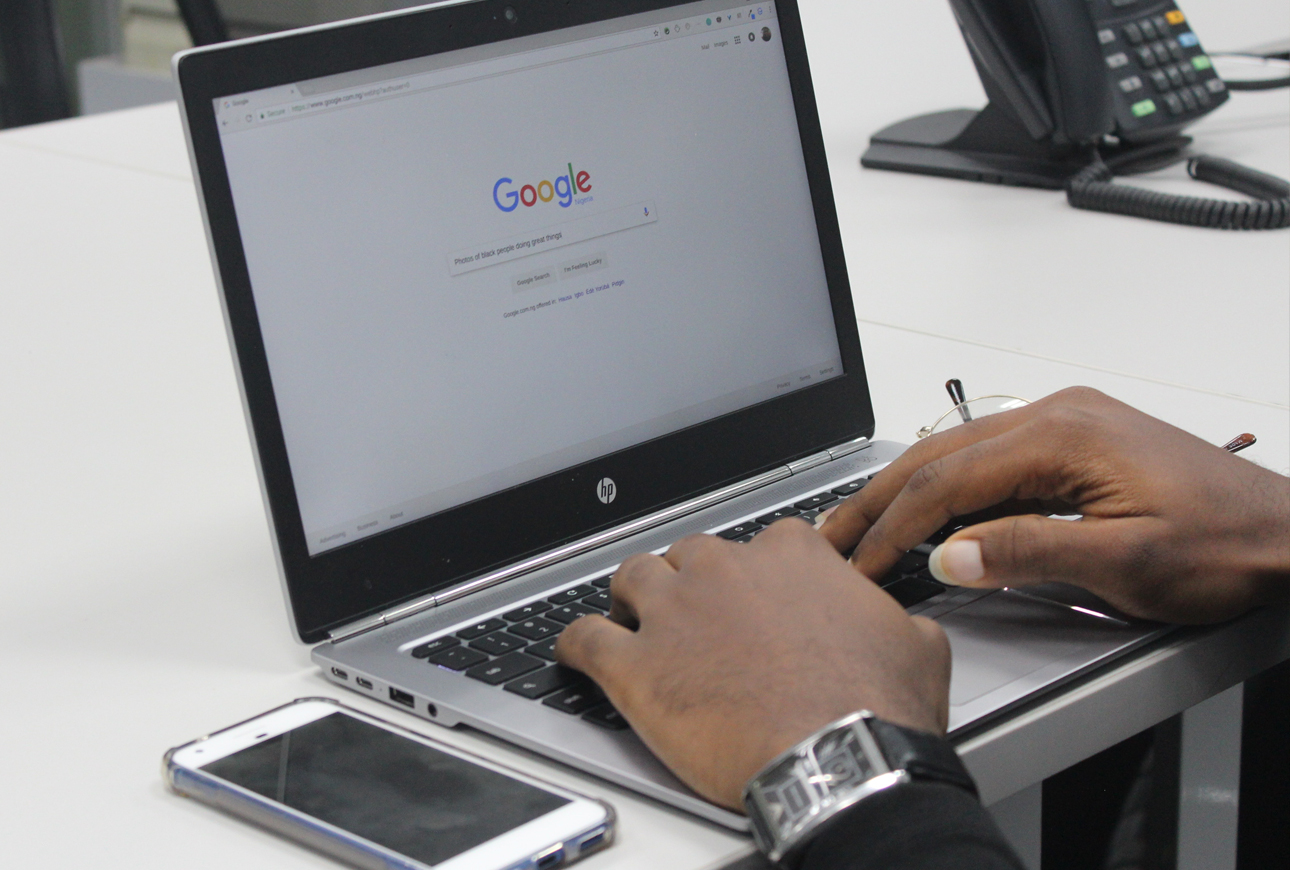 using SEO & PPC on a laptop