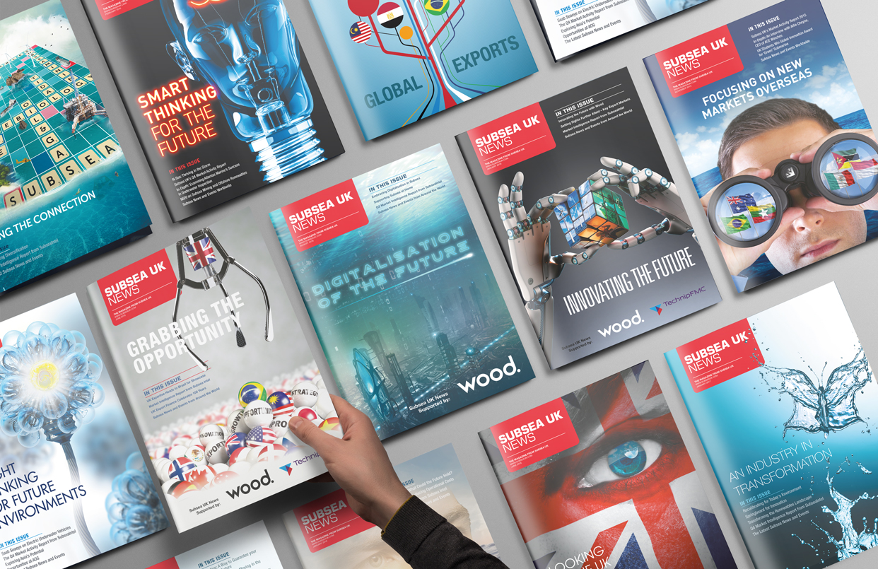 examples of magazines produced for Subsea UK