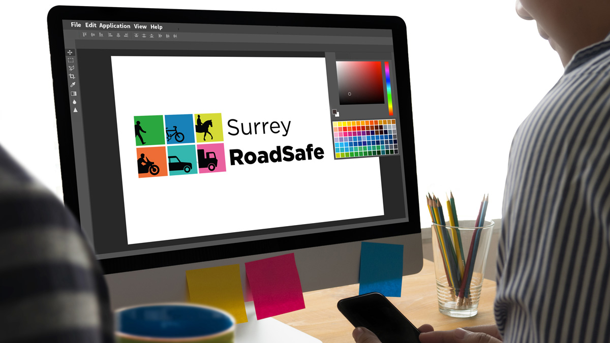 Surrey RoadSafe brand identity, brand logo