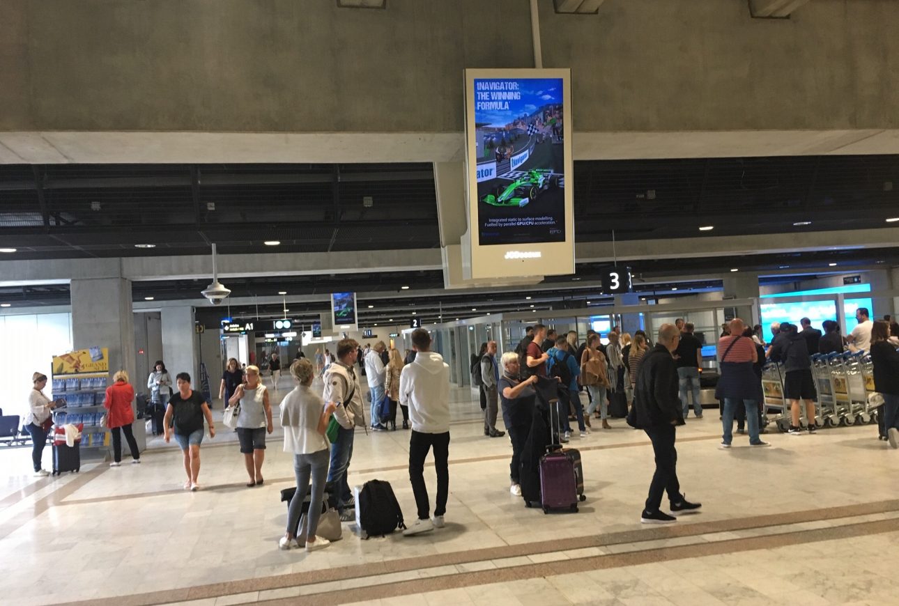 airport advert T1 arrivals