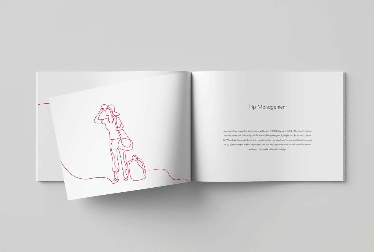 Printed marketing collateral for TAG Aviation One charter membership outlining terms, benefits and exclusive services