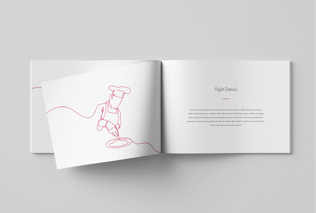 Printed marketing collateral for TAG Aviation One charter membership outlining terms, benefits and exclusive services