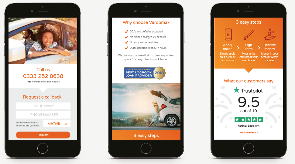 fast loading web pages for Varooma website design