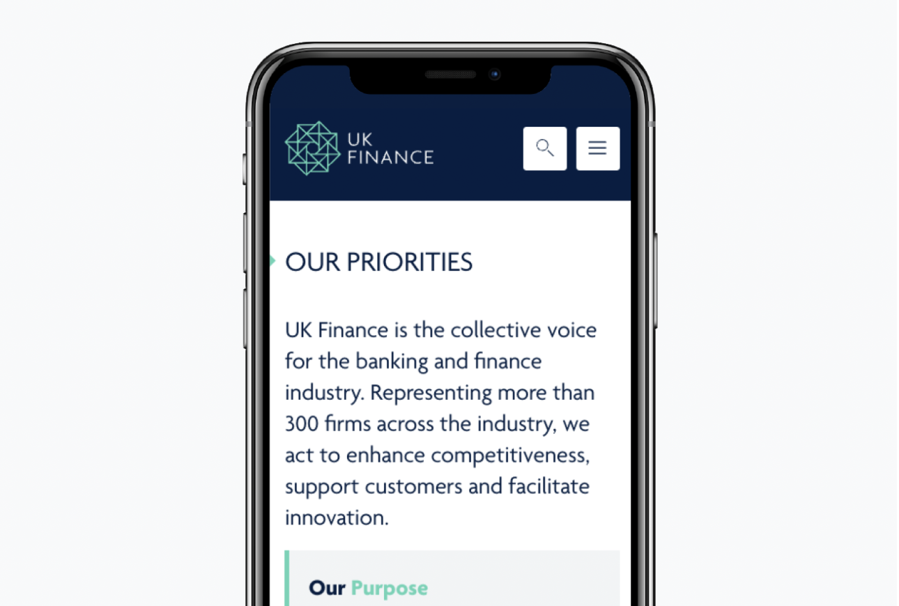 UK Finance mobile site