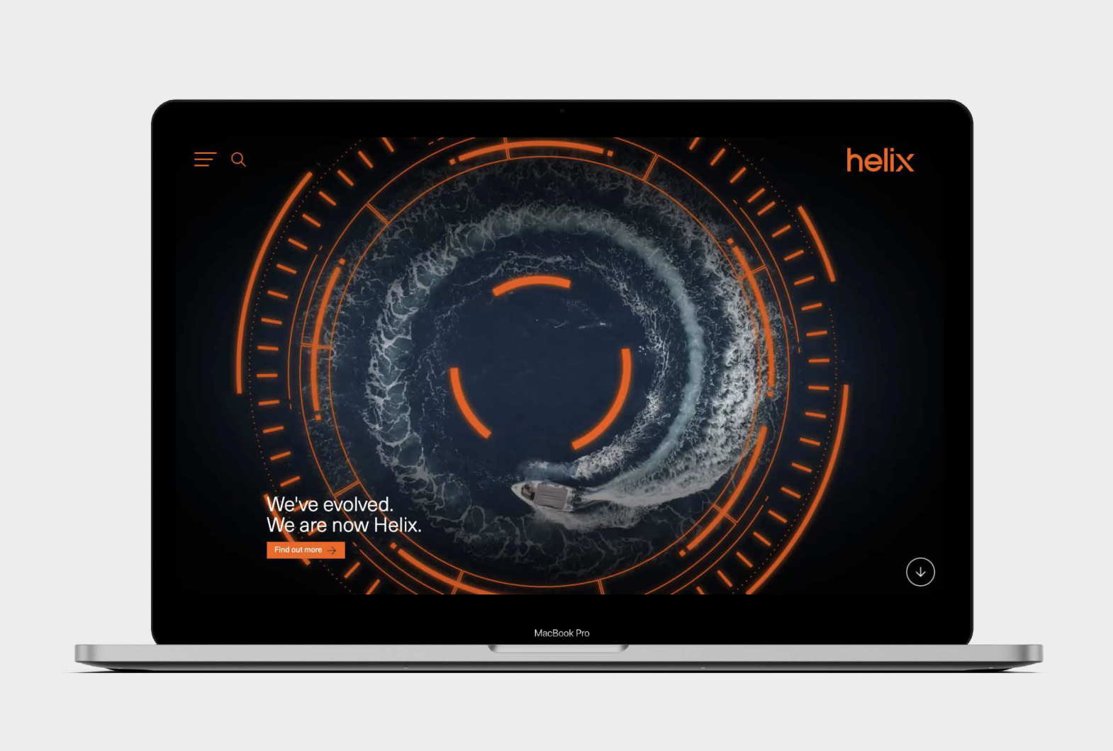 Helix brand typography and messaging for industrial positioning